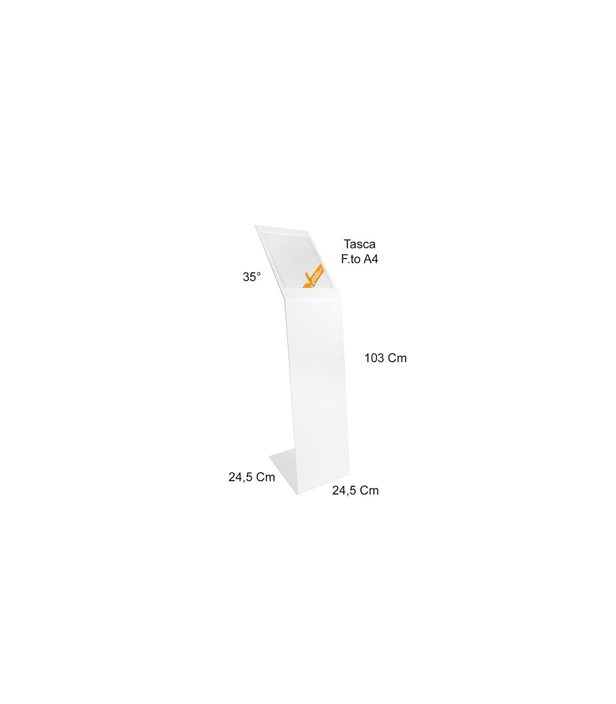 LEGGIO IN METALLO VERNICIATO BIANCO ESPOSITORE PAVIMENTO AUTOPORTANTE PORTA AVVISI A4