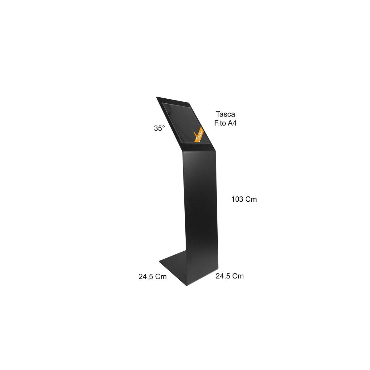 LEGGIO IN METALLO VERNICIATO NERO ESPOSITORE PAVIMENTO AUTOPORTANTE PORTA AVVISI A4 LEGGIO IN METALLO VERNICIATO NERO ESPOSITORE PAVIMENTO AUTOPORTANTE PORTA AVVISI A4
