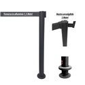 COLONNINA CON BARRA TRAVERSA IN METALLO NASTRO SEGNA PERCORSO BASE TASSELLABILE