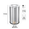 CESTINO IN METALLO GRIGIO SILVER CILINDRICO ROTONDO GETTACARTE GETTA CARTA DA INTERNO ESTERNO