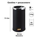 CESTINO IN METALLO CILINDRICO ROTONDO GETTACARTE GETTA CARTA DA INTERNO ESTERNO