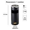 POSACENERE A GRIGLIA CON CESTINO CILINDRICO GETTACARTE ESTERNO INTERNO PICCOLO