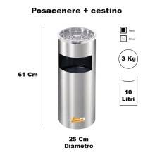 CESTINO IN METALLO CILINDRICO ROTONDO GETTACARTE GETTA CARTA DA INTERNO ESTERNO