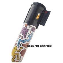 COLONNINA DELIMITA AREA SEGNA CODE PER PRIVACY A NASTRO TENDIFLEX TRASPARENTE ESEMPIO GRAFICO