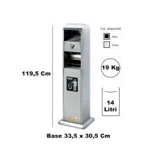 POSACENE CON CESTINO SEPARATO A COLONNA AUTOPORTANTE DA PAVIMENTO CON SERRATURA
