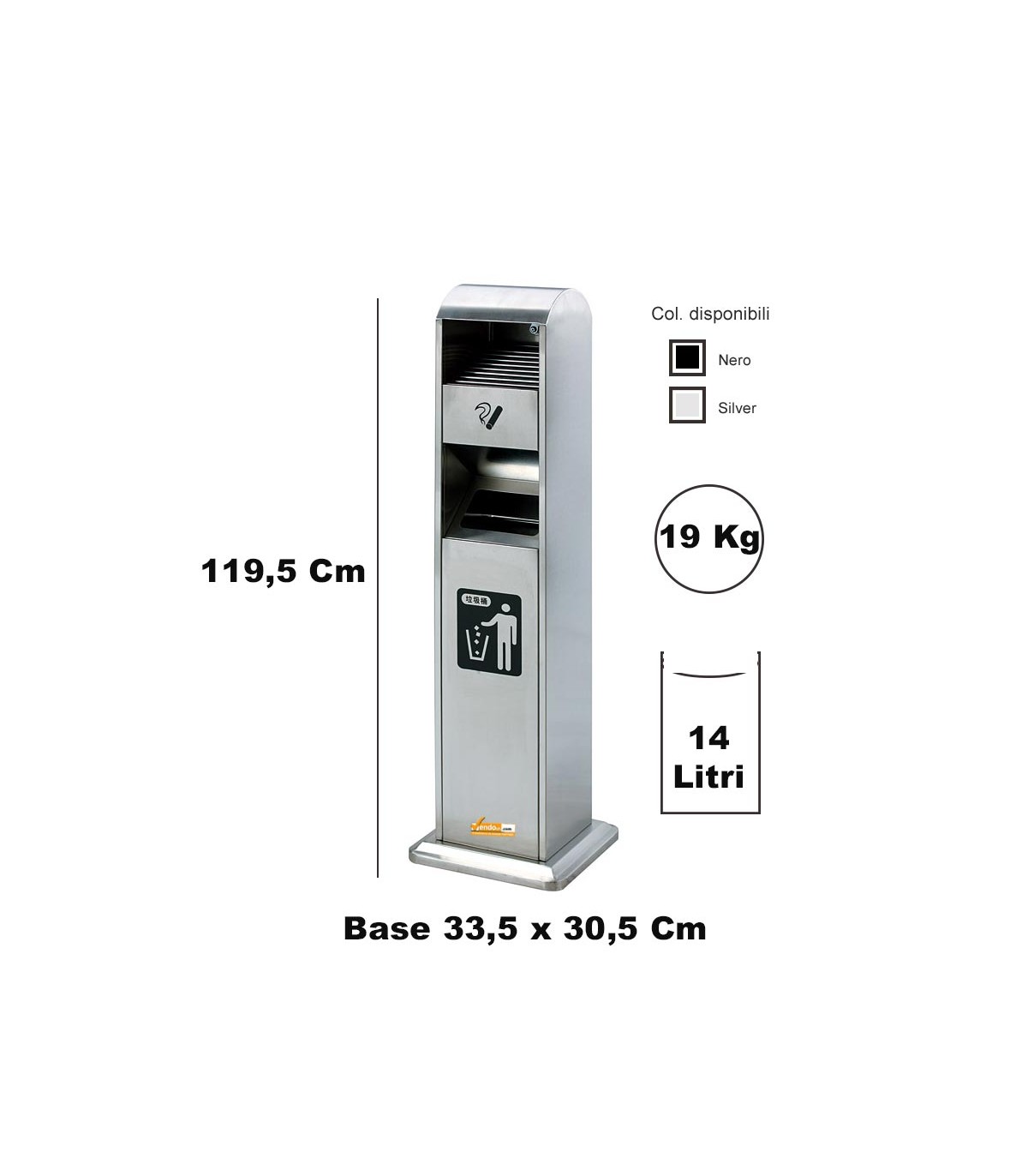 CESTINO IN METALLO CILINDRICO ROTONDO GETTACARTE GETTA CARTA DA INTERNO ESTERNO
