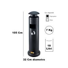 CESTINO IN METALLO CILINDRICO ROTONDO GETTACARTE GETTA CARTA DA INTERNO ESTERNO