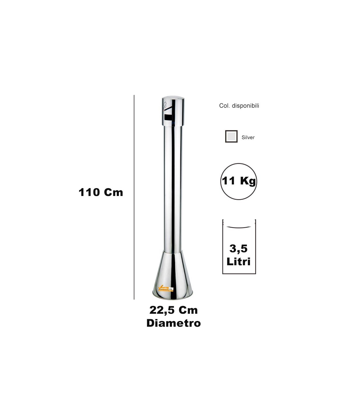 POSACENE A COLONNA CON BASE CONICA AUTOPORTANTE IN METALLO AREA FUMATORI RELAX