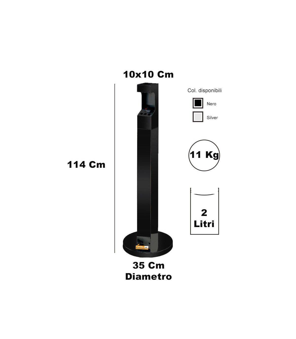 CESTINO IN METALLO CILINDRICO ROTONDO GETTACARTE GETTA CARTA DA INTERNO ESTERNO