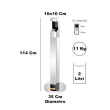 CESTINO IN METALLO CILINDRICO ROTONDO GETTACARTE GETTA CARTA DA INTERNO ESTERNO