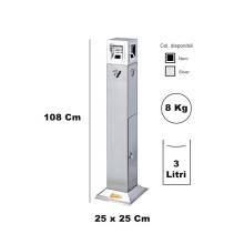 CESTINO IN METALLO CILINDRICO ROTONDO GETTACARTE GETTA CARTA DA INTERNO ESTERNO