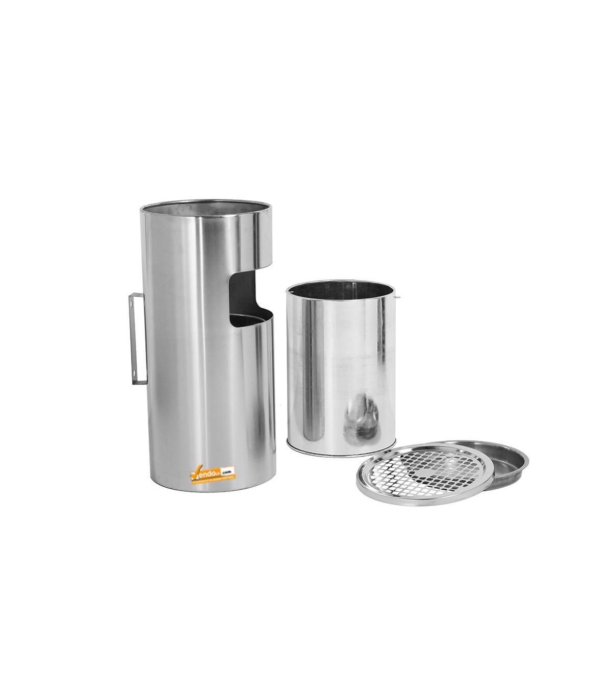 CESTINO IN METALLO CILINDRICO ROTONDO GETTACARTE GETTA CARTA DA INTERNO ESTERNO