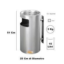 CESTINO IN METALLO CILINDRICO ROTONDO GETTACARTE GETTA CARTA DA INTERNO ESTERNO