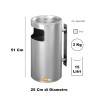 CESTINO IN METALLO CILINDRICO ROTONDO GETTACARTE GETTA CARTA DA INTERNO ESTERNO