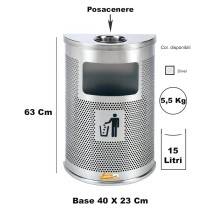 CESTINO IN METALLO CILINDRICO ROTONDO GETTACARTE GETTA CARTA DA INTERNO ESTERNO