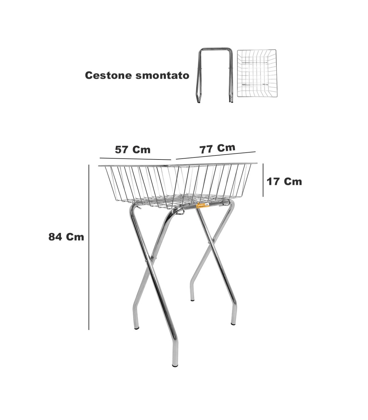 CESTONE IN METALLO ACCIAIO BANCARELLA ESPOSITORE CESTO A RETE DA PAVIMENTO 77X57