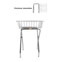 CESTONE IN ACCIAIO BANCARELLA ESPOSITORE METALLO CESTO A RETE DA PAVIMENTO 57X47