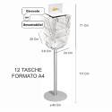 ESPOSITORE PUBBLICITARIO GIREVOLE PORTA DEPLIANT LOCANDINE OPUSCOLI A4 SLV13