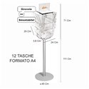 ESPOSITORE PUBBLICITARIO GIREVOLE PORTA DEPLIANT LOCANDINE OPUSCOLI A4 SLV13