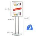 ESPOSITORE PUBBLICITARIO DA PAVIMENTO CORNICE A SCATTO FORMATO A1 MONOFACCIALE