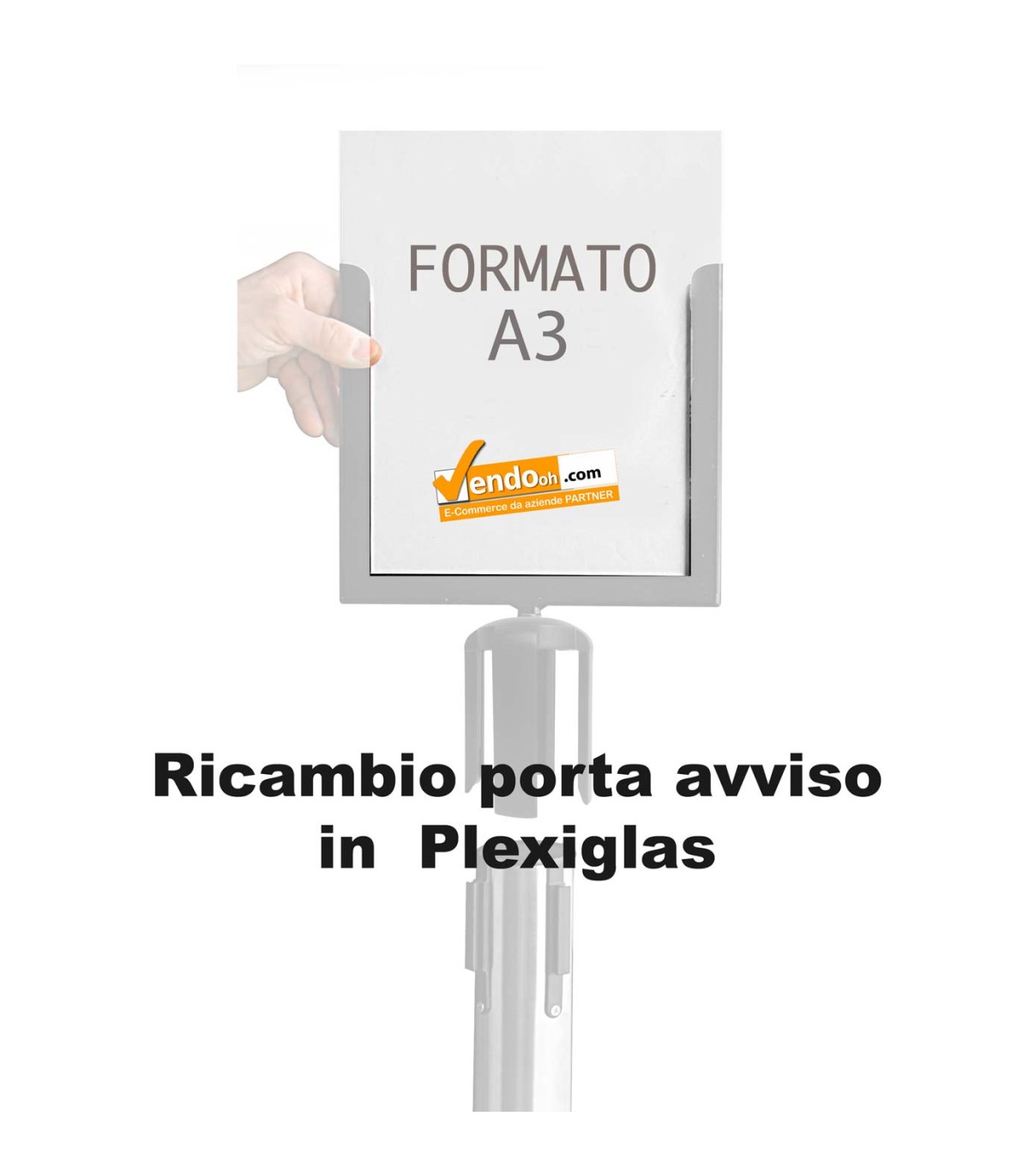 PORTA COMUNICAZIONI PORTA AVVISI CARTELLO FORMATO A3 PER COLONNINA DELIMITA AREA