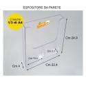 ESPOSITORE PORTA DEPLIANT DA PARETE MURO F.TO 1/3 DI A4 TASCHE AFFIANCATE