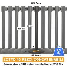COLONNA COLONNINA NERA A NASTRO TEATRO AEROPORTO SEGNA PERCORSO DELIMITA AREA