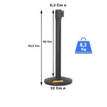 COLONNINA ACCIAIO A NASTRO MULTICOLORE SEGNA PERCORSO BASE ANTI INCIAMPO PIATTA