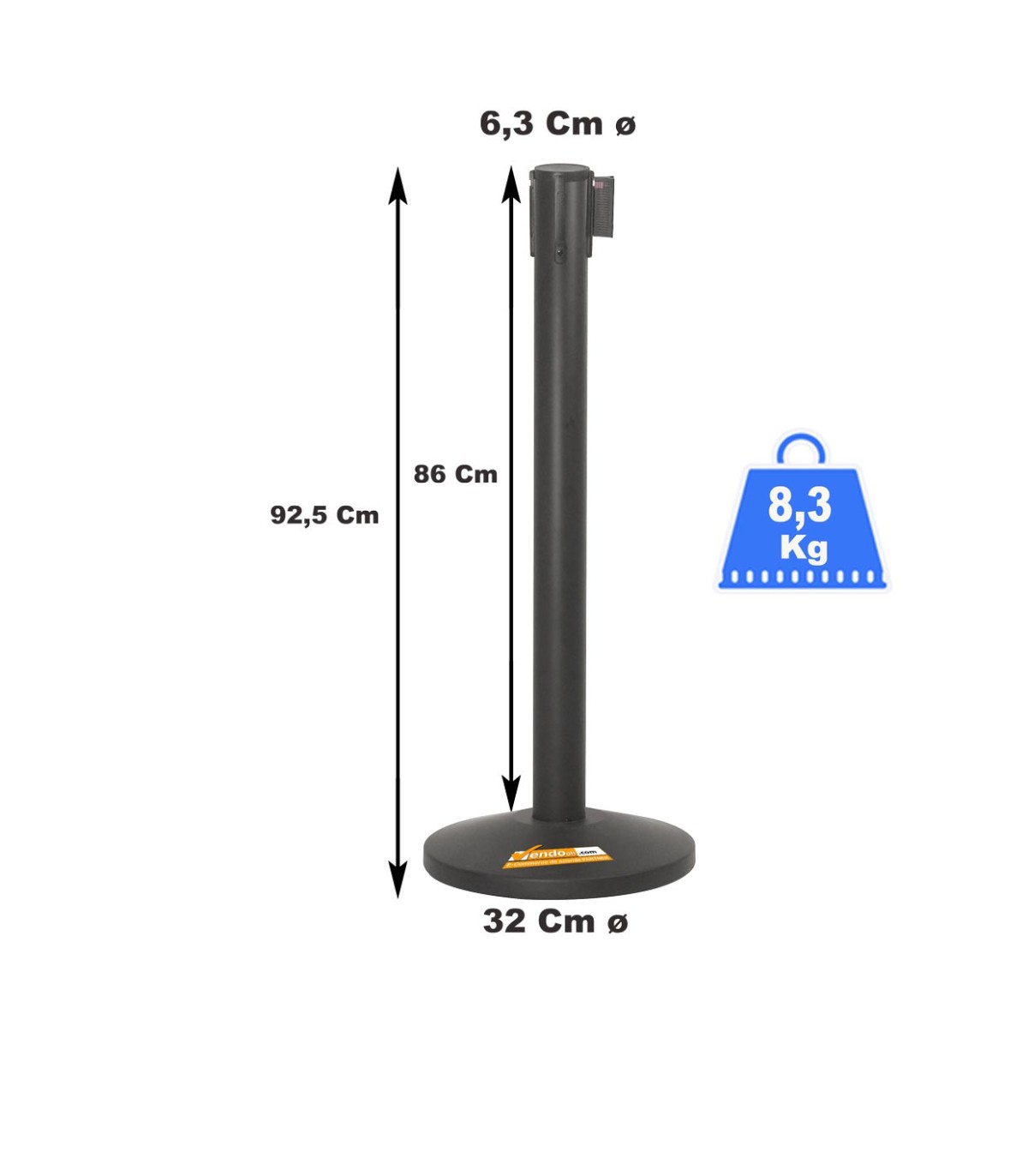 COLONNINA ACCIAIO A NASTRO MULTICOLORE SEGNA PERCORSO BASE ANTI INCIAMPO PIATTA