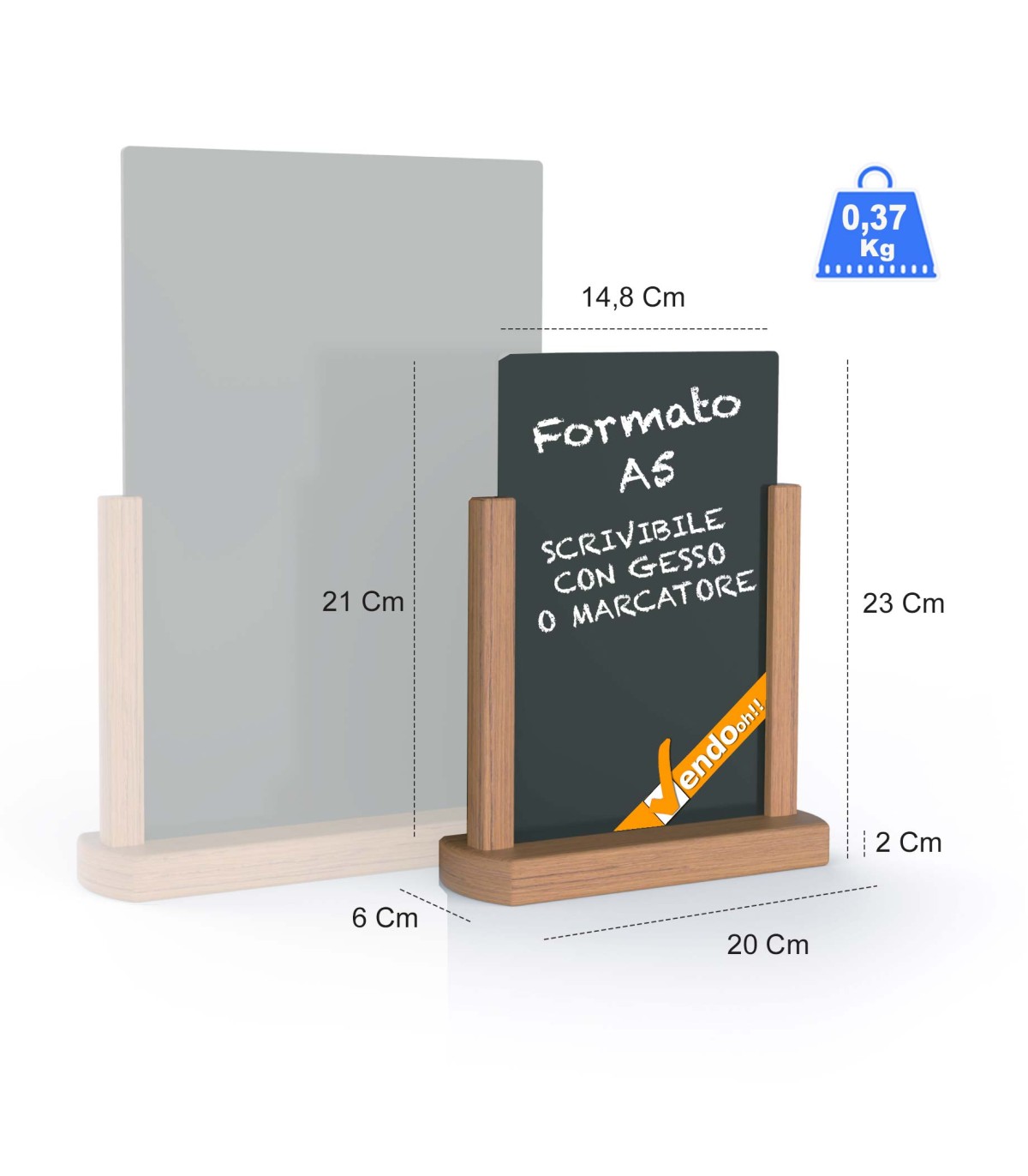 ESPOSITORE PORTA MENU' LAVAGNA IN LEGNO DA BANCO BANCONE PER GESSI GESSETTI