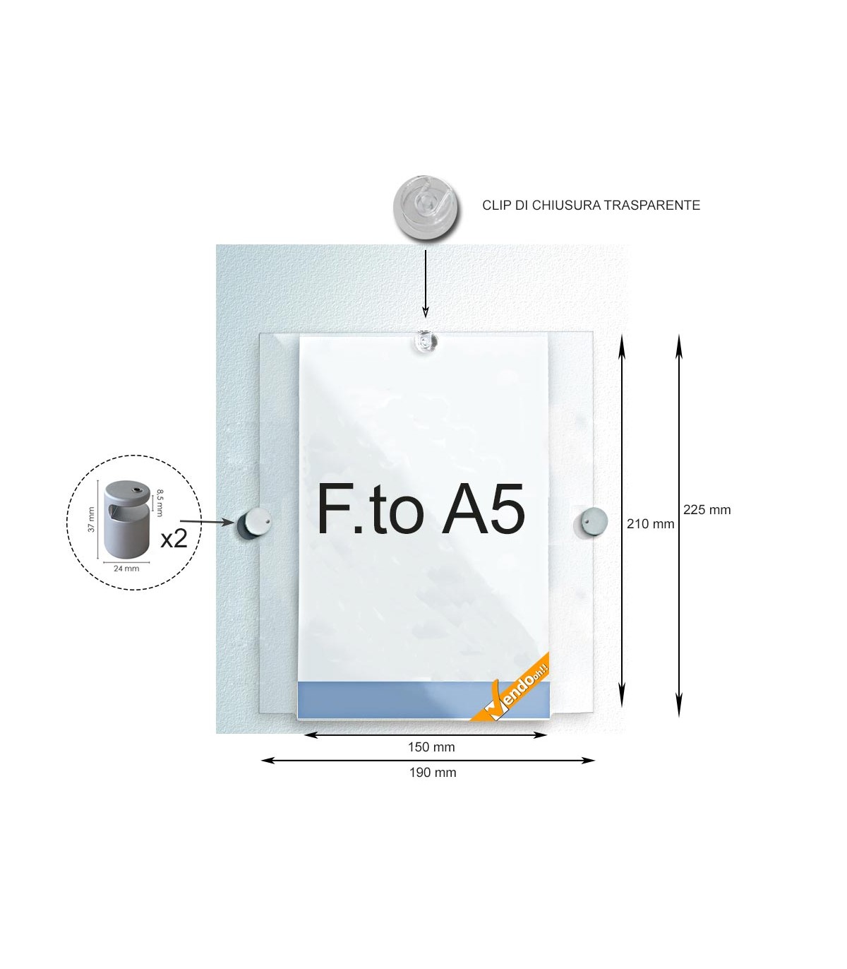 TARGA ESPOSITORE PUBBLICITARIO DA PARETE PORTA PANNELLI INDICAZIONI VARIE MISURE