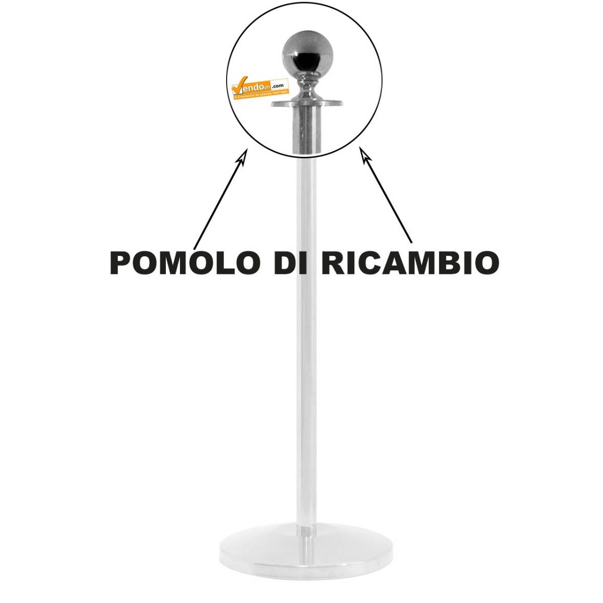 POMOLO DI RICAMBIO PER NOSTRA COLONNINA COLOR SILVER STOP42