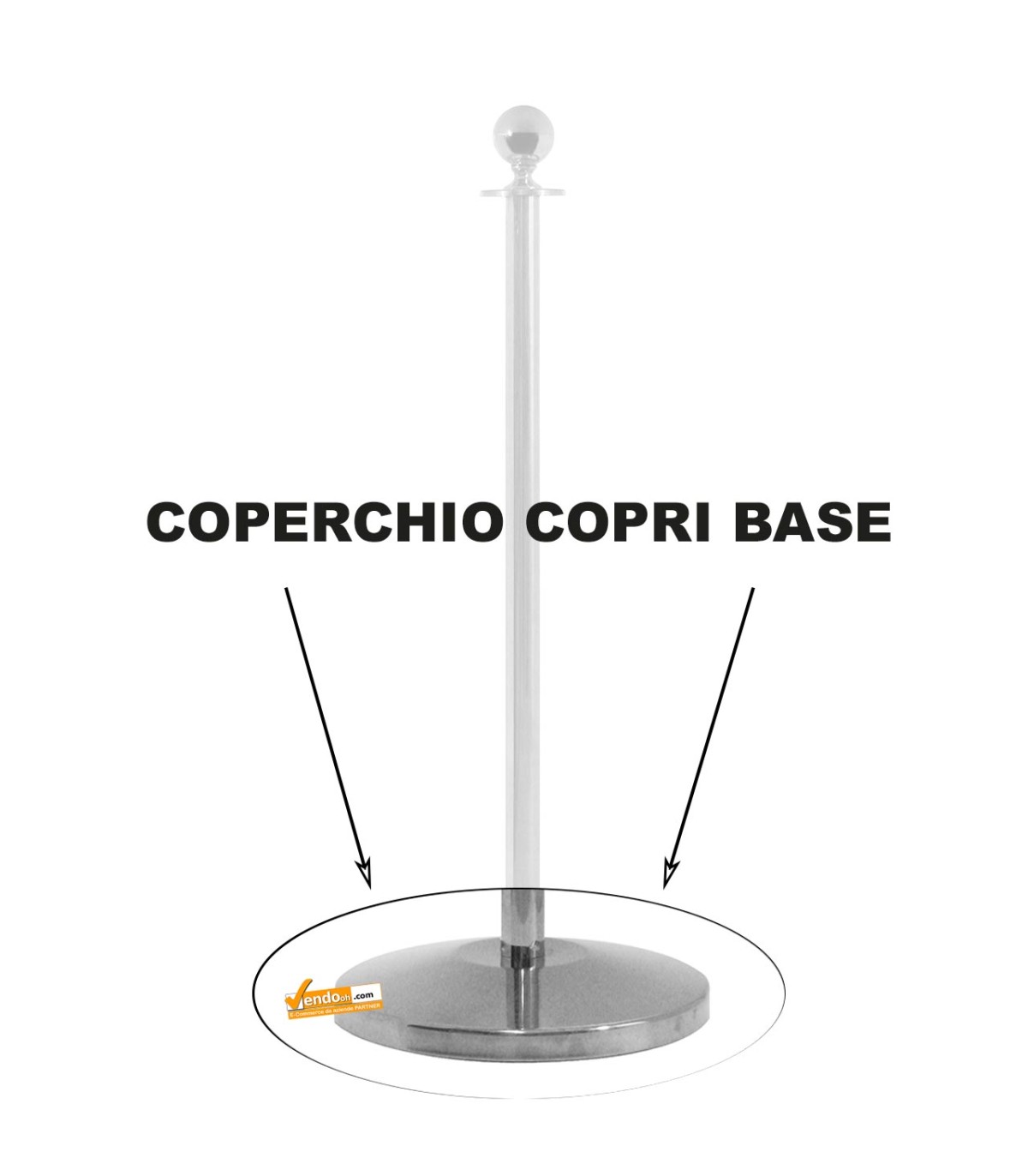 COPERCHIO DELLA BASE DI RICAMBIO PER NOSTRA COLONNINA COLOR SILVER STOP42