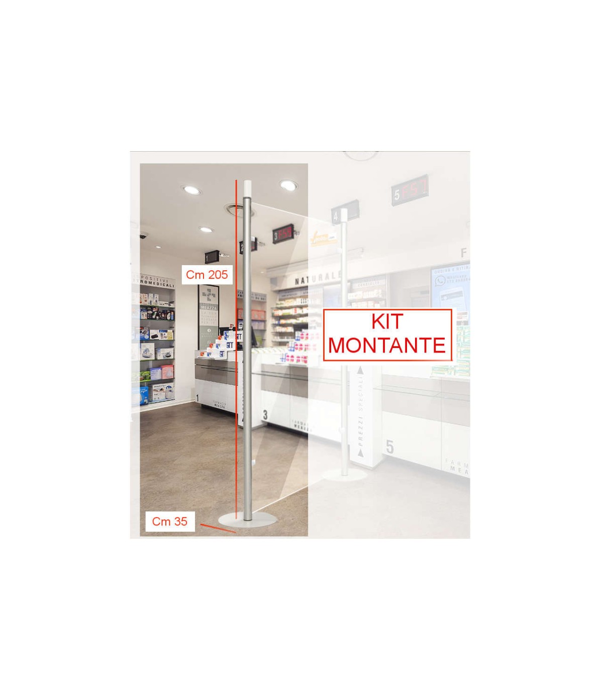 PARETINA PARETE PROTETTIVA 200X100 TRASPARENTE PLEXIGLAS BARRIERA DI SICUREZZA