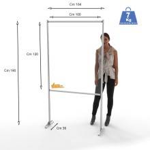 PARETE DIVISORIA IN POLICARBONATO TRASPARENTE UFFICIO STUDIO NEGOZIO WHL800/ST