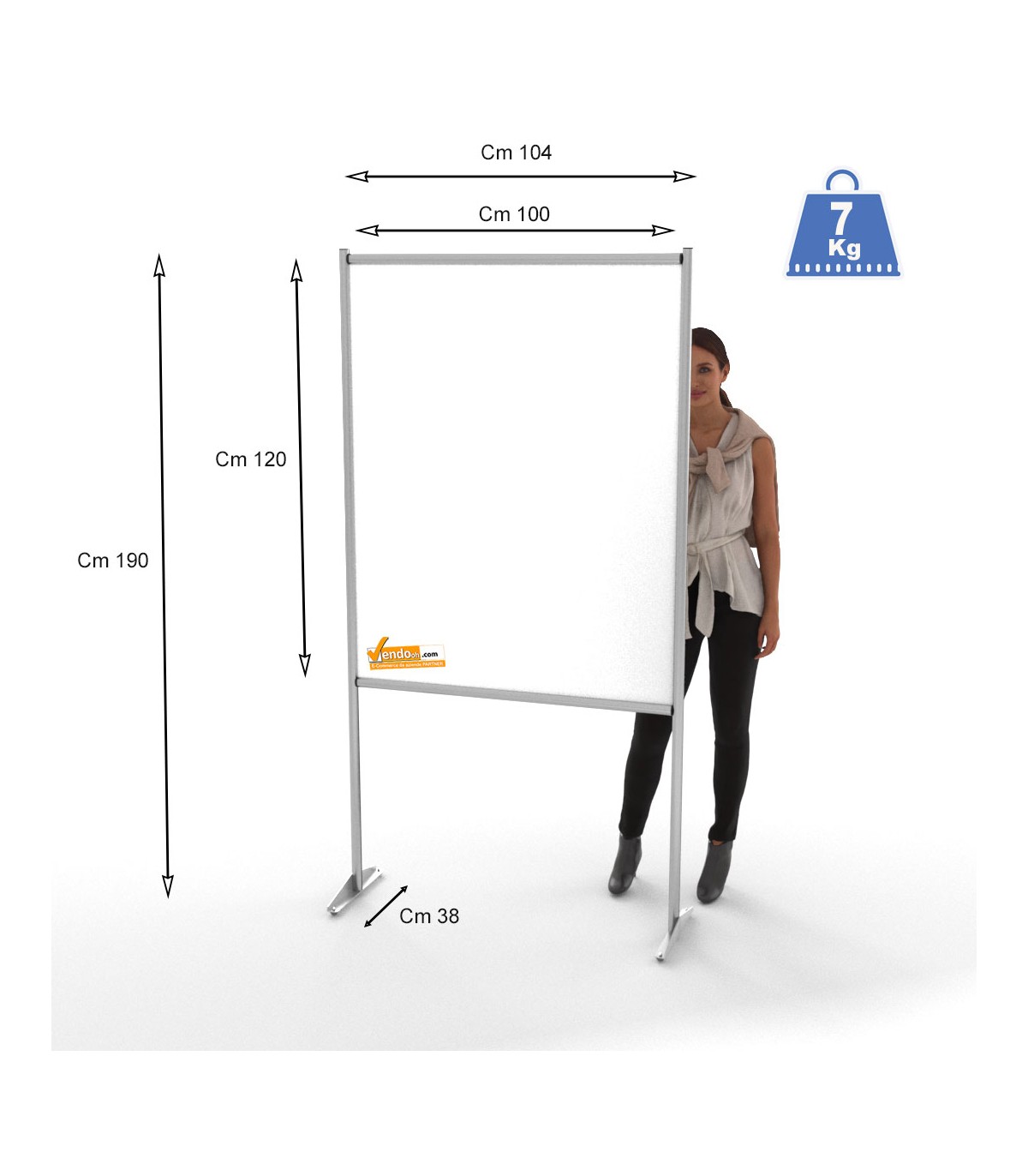 PARETE DIVISORIA IN POLICARBONATO TRASPARENTE UFFICIO STUDIO NEGOZIO WHL800/ST