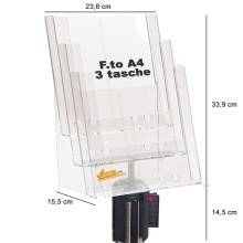PORTA DEPLIANT PER COLONNINE DELIMITA AREA SEGNA PERCORCORSO FORMATO A4 2 TASCHE