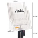 PORTA DEPLIANT PER COLONNINE DELIMITA AREA SEGNA PERCORCORSO FORMATO A4 3 TASCHE