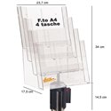 PORTA DEPLIANT PER COLONNINE DELIMITA AREA SEGNA PERCORCORSO FORMATO A4 4 TASCHE