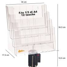 PORTA DEPLIANT PER PALETTI COLONNINE SEGNA PERCORCORSO 1/3 DI A4 12 SCOMPARTI