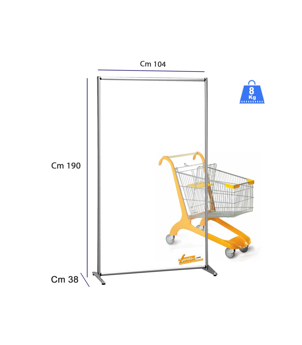 PARETE MOBILE PARETINA DIVISIORIA TOTALMENTE TRASPARENTE IN PLEXIGLAS SEPARE'