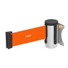 NASTRO ARANCIONE RETRAIBILE DA PARETE ATTACCO A MURO IN ACCIAIO COMPATIBILE CON COLONNINE