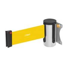 NASTRO GIALLO RETRAIBILE DA PARETE ATTACCO A MURO IN ACCIAIO COMPATIBILE CON COLONNINE