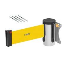 NASTRO GIALLO RETRAIBILE DA PARETE ATTACCO A MURO IN ACCIAIO FISHER COMPRESI COMPATIBILE CON COLONNINE
