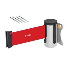 NASTRO ROSSO RETRAIBILE DA PARETE ATTACCO A MURO IN ACCIAIO FISHER COMPRESI COMPATIBILE CON COLONNINE