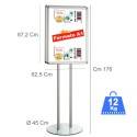 ESPOSITORE CAVALLETTO PUBBLICITARIO A PIANTANA INSEGNA GRAFICA PUBBLICITARIA