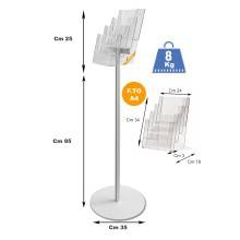 ESPOSITORE PUBBLICITARIO A5 DA PAVIMENTO PORTA DEPLIANT LOCANDINE BROCHURE SLV09