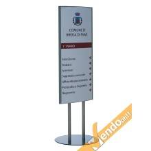 TOTEM PUBBLICITARIO ESPOSITORE DA TERRA BIFACCIALE PORTA INDICAZIONI COMUNICARE