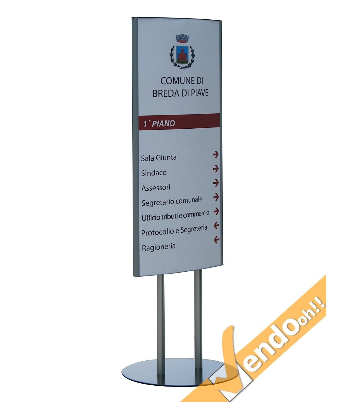 TOTEM PUBBLICITARIO ESPOSITORE DA TERRA BIFACCIALE PORTA INDICAZIONI COMUNICARE