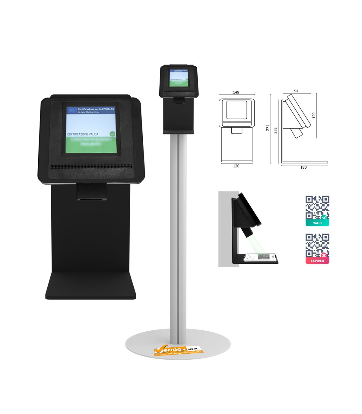 PORTA DISPENSER DA PAVIMENTO IN METALLO CORNICE FORMATO A4 PORTA COMUNICAZIONI